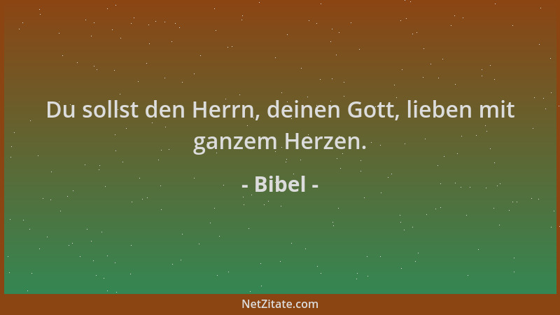 Bibel - Du sollst den Herrn, deinen Gott, lieben mit ganzem Herzen....