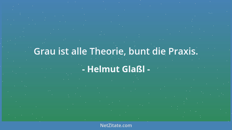 Helmut Glaßl - Grau ist alle Theorie, bunt die Praxis....