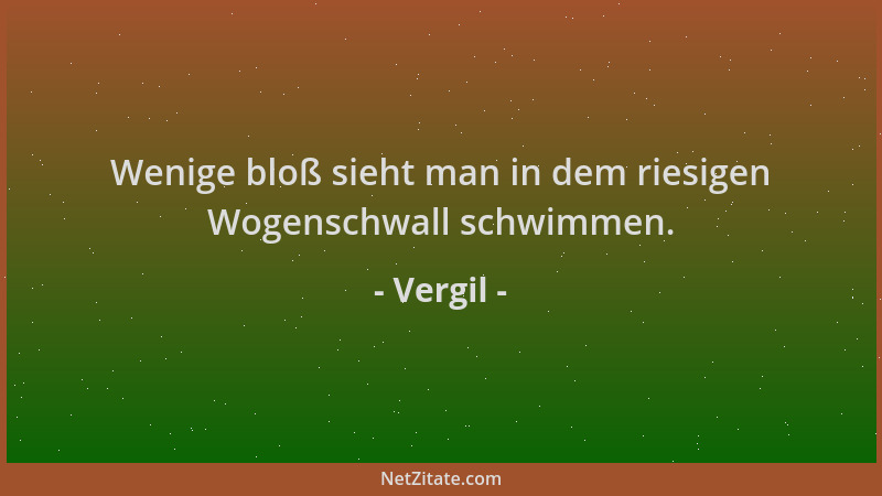 Vergil - Wenige bloß sieht man in dem riesigen Wogenschwall schwimmen....
