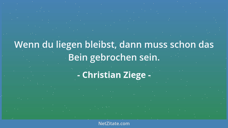 Christian Ziege - Wenn du liegen bleibst, dann muss schon das Bein gebrochen sein....
