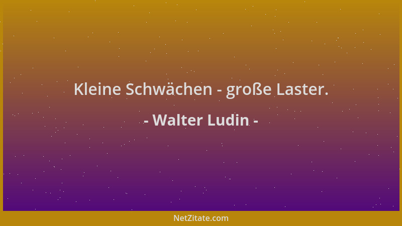 Walter Ludin - Kleine Schwächen - große Laster....