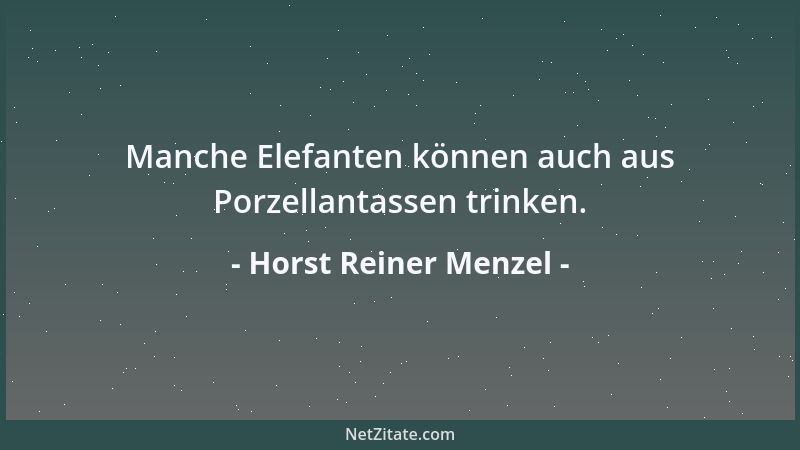 Horst Reiner Menzel - Manche Elefanten können auch aus Porzellantassen trinken....