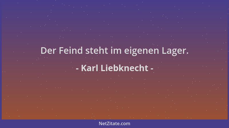 Karl Liebknecht - Der Feind steht im eigenen Lager....