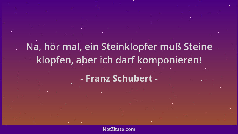 Franz Schubert - Na, hör mal, ein Steinklopfer muß Steine klopfen, aber ich darf komponieren!...