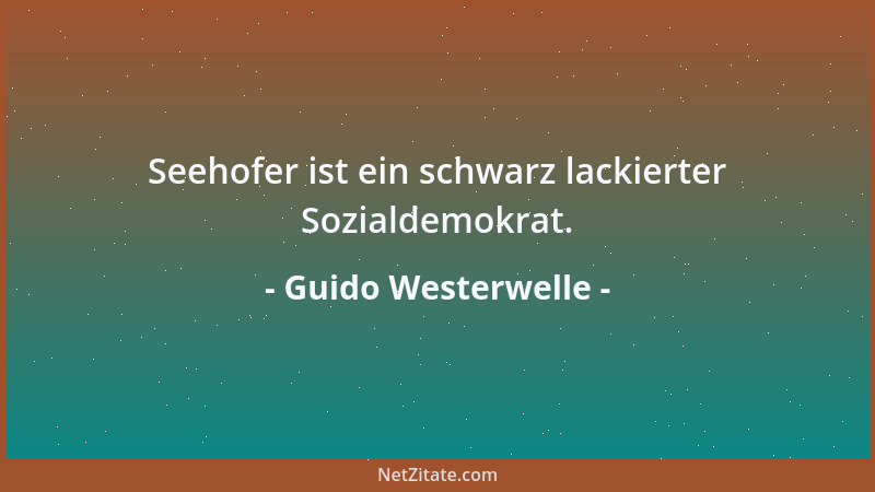 Guido Westerwelle - Seehofer ist ein schwarz lackierter Sozialdemokrat....