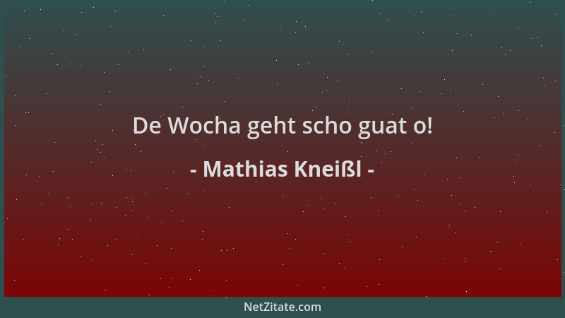 Mathias Kneißl - De Wocha geht scho guat o!...
