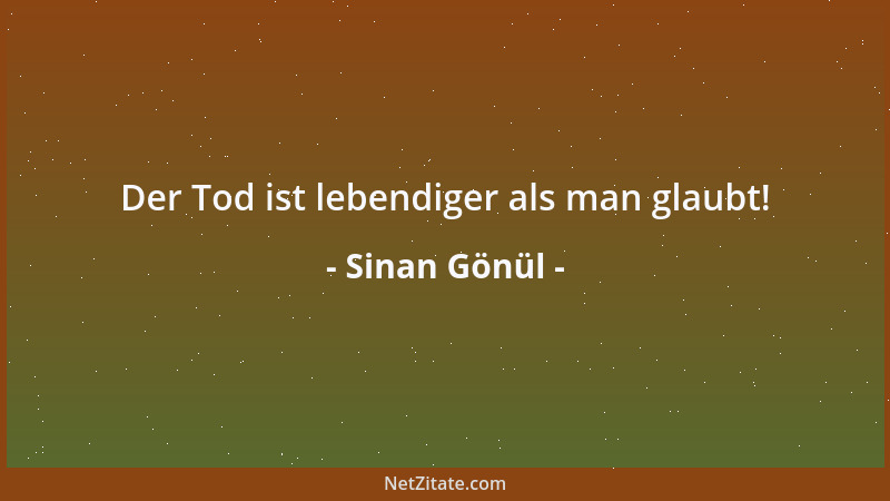 Sinan Gönül - Der Tod ist lebendiger als man glaubt!...