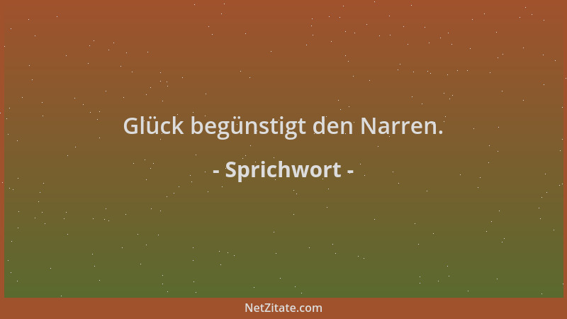 Sprichwort - Glück begünstigt den Narren....