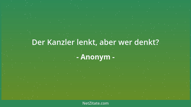 Anonym - Der Kanzler lenkt, aber wer denkt?...