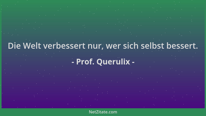 Prof. Querulix - Die Welt verbessert nur, wer sich selbst bessert....
