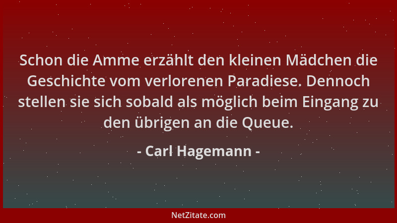 Carl Hagemann - Schon die Amme erzählt den kleinen Mädchen die Geschichte vom verlorenen Paradiese. Dennoch stellen sie sic...