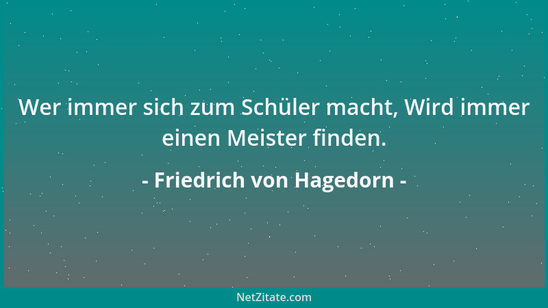 Friedrich von Hagedorn - Ein Buch, das leben soll, muß seinen Schutzgeist haben....