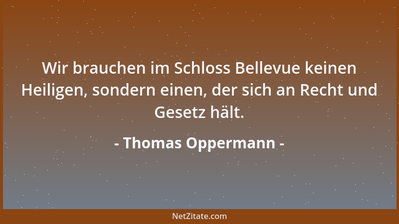 Thomas Oppermann - Wir brauchen im Schloss Bellevue keinen Heiligen, sondern einen, der sich an Recht und Gesetz hält....