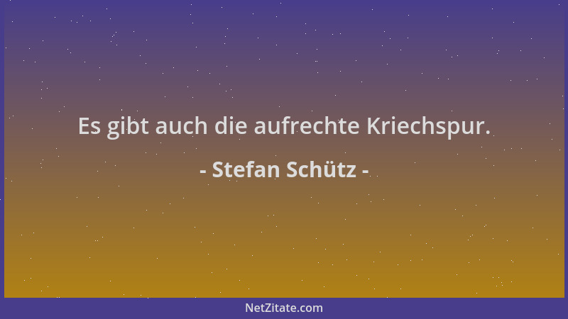 Stefan Schütz - Es gibt auch die aufrechte Kriechspur....