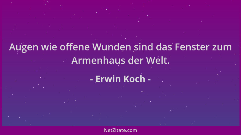 Erwin Koch - Augen wie offene Wunden sind das Fenster zum Armenhaus der Welt....
