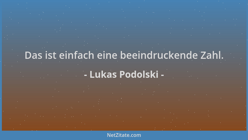 Lukas Podolski - Das ist einfach eine beeindruckende Zahl....