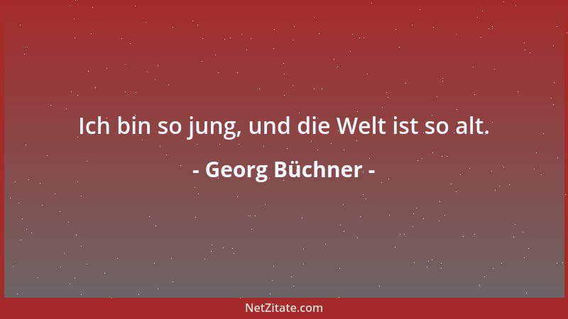 Georg Büchner - Ich bin so jung, und die Welt ist so alt....