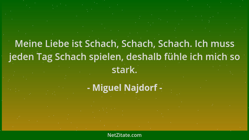 Miguel Najdorf - Meine Liebe ist Schach, Schach, Schach. Ich muss jeden Tag Schach spielen, deshalb fühle ich mich so stark...