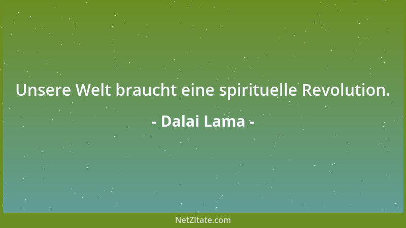 Dalai Lama - Unsere Welt braucht eine spirituelle Revolution....