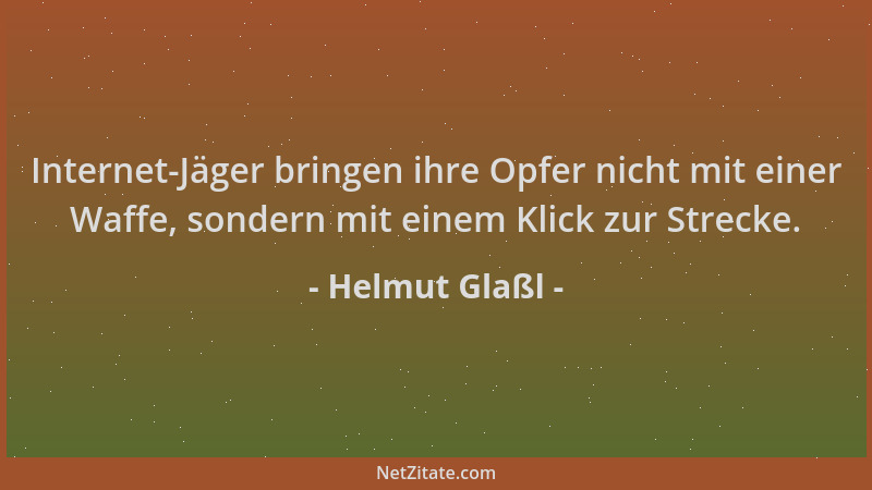Helmut Glaßl - Internet-Jäger bringen ihre Opfer nicht mit einer Waffe, sondern mit einem Klick zur Strecke....