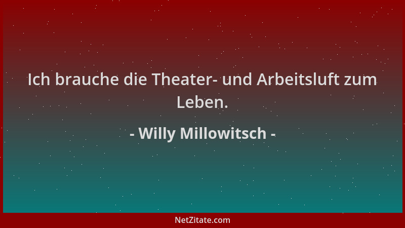 Willy Millowitsch - Ich brauche die Theater- und Arbeitsluft zum Leben....