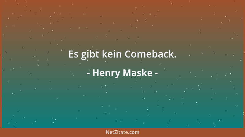 Henry Maske - Es gibt kein Comeback....