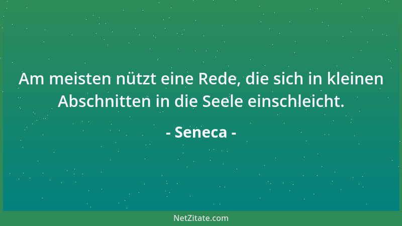 Seneca - Großzügig ist nicht der, der freigiebig mit fremdem Gut umgeht, sondern der von sich selber nimmt, was er anderen...