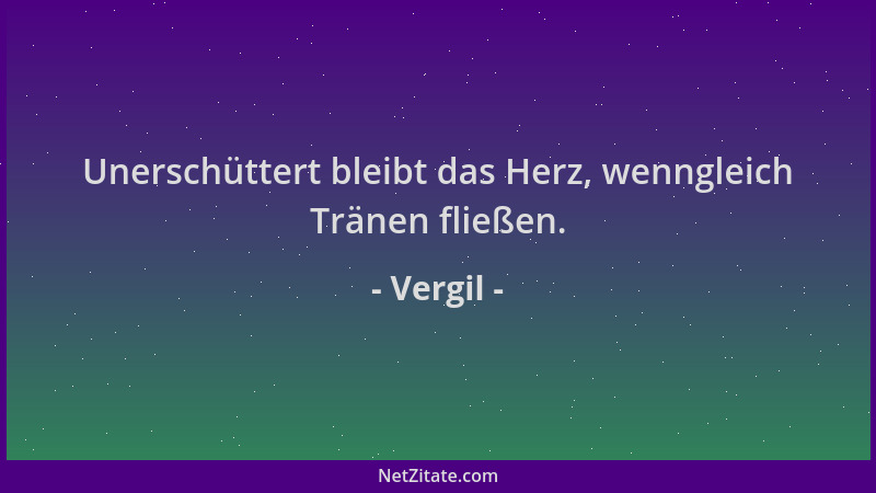 Vergil - Unerschüttert bleibt das Herz, wenngleich Tränen fließen....