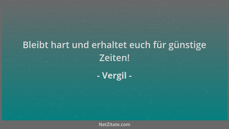 Vergil - Bleibt hart und erhaltet euch für günstige Zeiten!...