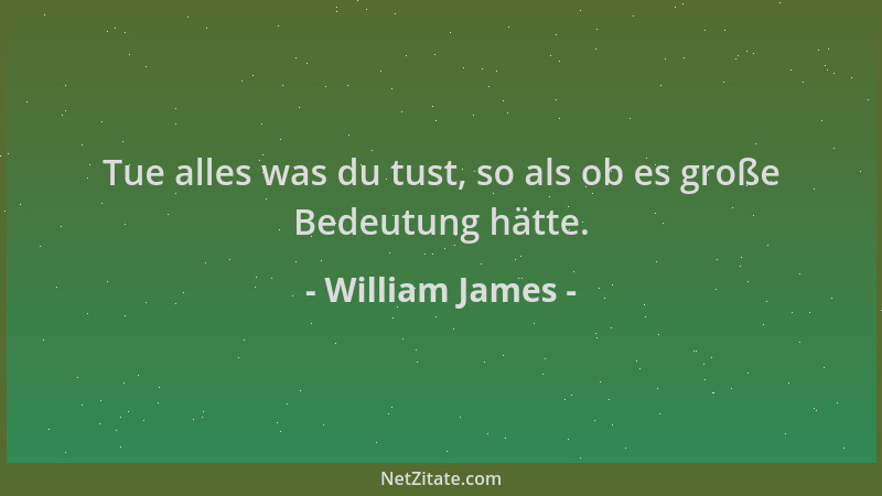 William James - Tue alles was du tust, so als ob es große Bedeutung hätte....