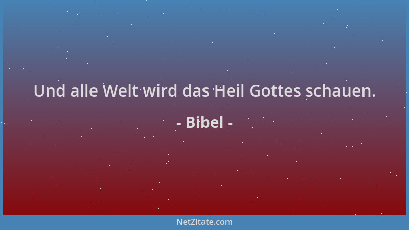 Bibel - Und alle Welt wird das Heil Gottes schauen....