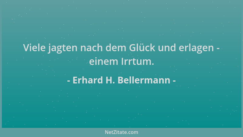 Erhard H. Bellermann - Viele jagten nach dem Glück und erlagen - einem Irrtum....