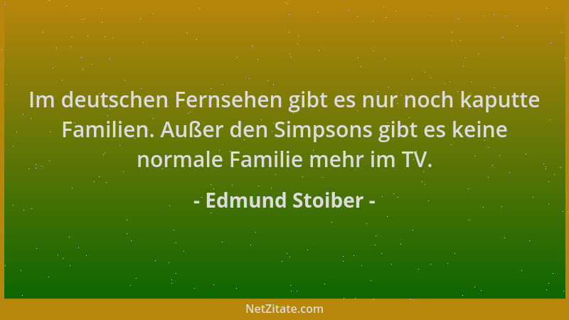 Edmund Stoiber - Im deutschen Fernsehen gibt es nur noch kaputte Familien. Außer den Simpsons gibt es keine normale Familie...