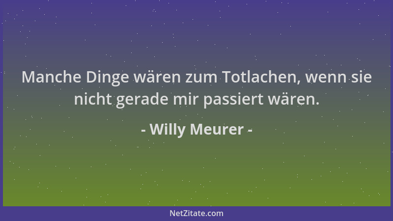 Willy Meurer - Manche Dinge wären zum Totlachen, wenn sie nicht gerade mir passiert wären....