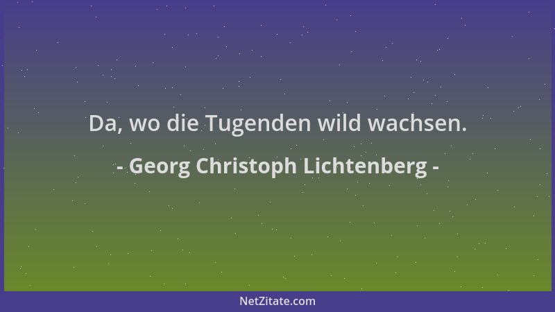 Georg Christoph Lichtenberg - Da, wo die Tugenden wild wachsen....