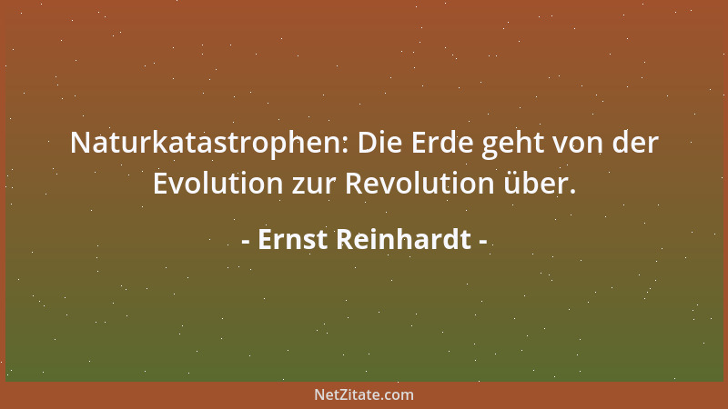 Ernst Reinhardt - Naturkatastrophen: Die Erde geht von der Evolution zur Revolution über....