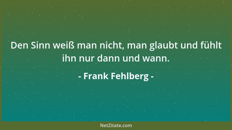 Frank Fehlberg - Erklärbarkeit, Wissen, Machbarkeit - gestatten: die Glaubenssätze der Moderne. Es stimmt auch in diesem Fa...