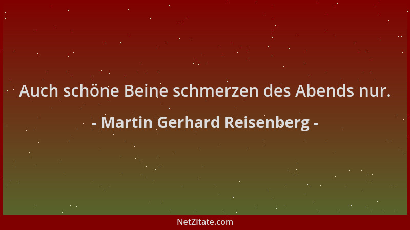 Martin Gerhard Reisenberg - Auch schöne Beine schmerzen des Abends nur....
