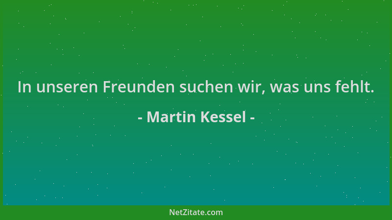 Martin Kessel - In unseren Freunden suchen wir, was uns fehlt....
