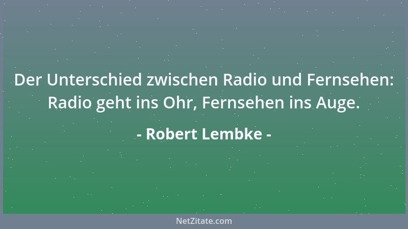 Robert Lembke - Manche Leute sprechen das Gebet um das tägliche Brot so, als betriebe der liebe Gott eine Bäckerei....