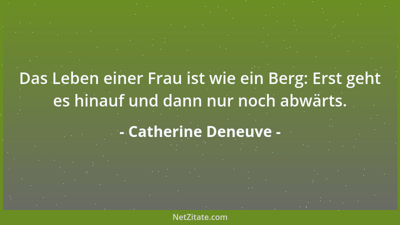 Catherine Deneuve - Wenn man einen Mann liebt, erträgt man alles, außer ihn zu verlieren....