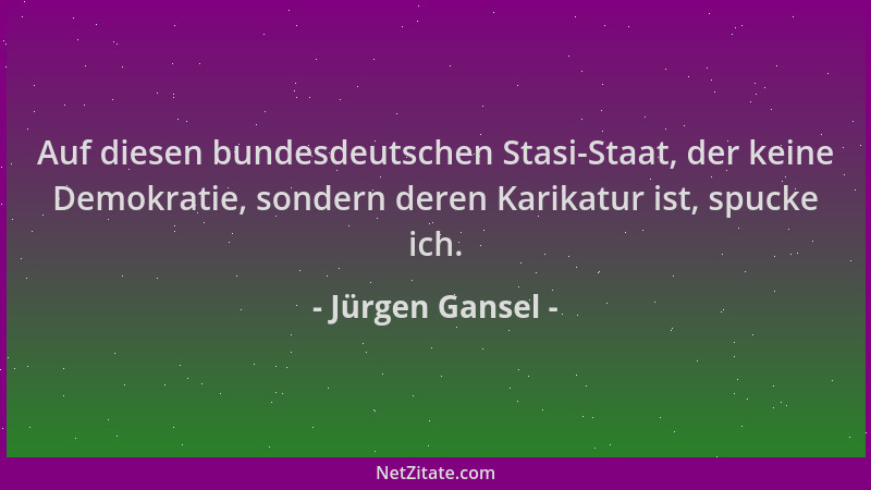 Jürgen Gansel - Auf diesen bundesdeutschen Stasi-Staat, der keine Demokratie, sondern deren Karikatur ist, spucke ich....