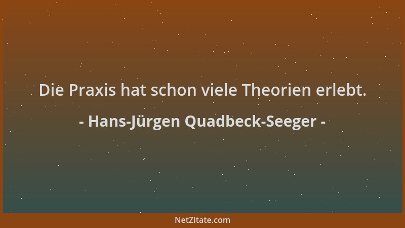 Hans-Jürgen Quadbeck-Seeger - Die Praxis hat schon viele Theorien erlebt....