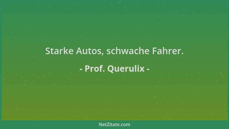 Prof. Querulix - Starke Autos, schwache Fahrer....