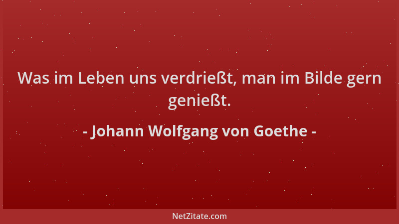 Johann Wolfgang von Goethe - Was im Leben uns verdrießt, man im Bilde gern genießt....