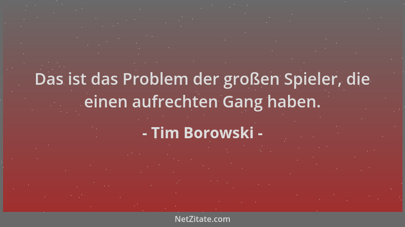 Tim Borowski - Das ist das Problem der großen Spieler, die einen aufrechten Gang haben....