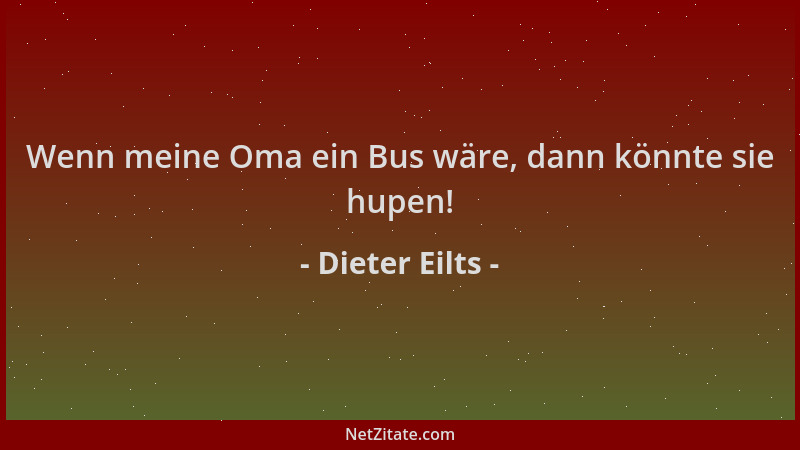 Dieter Eilts - Wenn meine Oma ein Bus wäre, dann könnte sie hupen!...