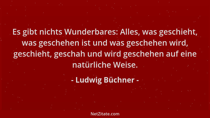 Ludwig Büchner - Es gibt nichts Wunderbares: Alles, was geschieht, was geschehen ist und was geschehen wird, geschieht, ges...