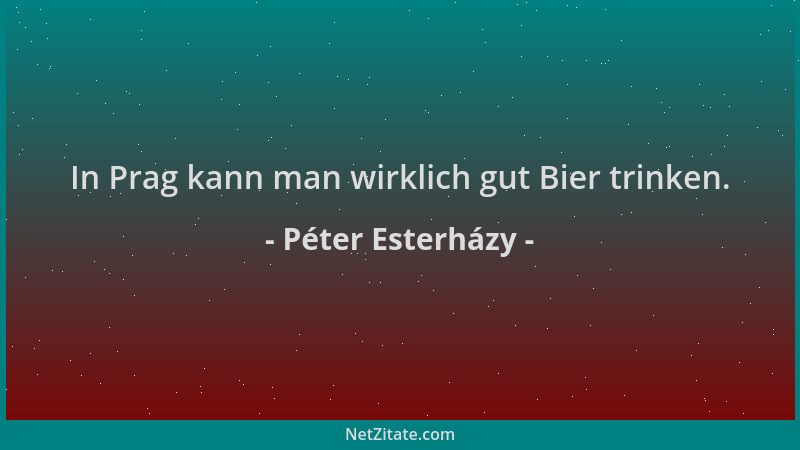 Péter Esterházy - In Prag kann man wirklich gut Bier trinken....