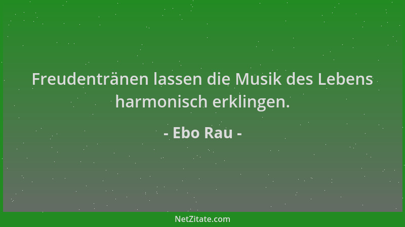 Ebo Rau - Freudentränen lassen die Musik des Lebens harmonisch erklingen....